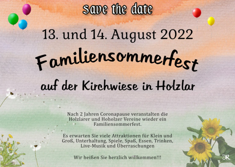 Save the date – 13. und 14. August – Familiensommerfest